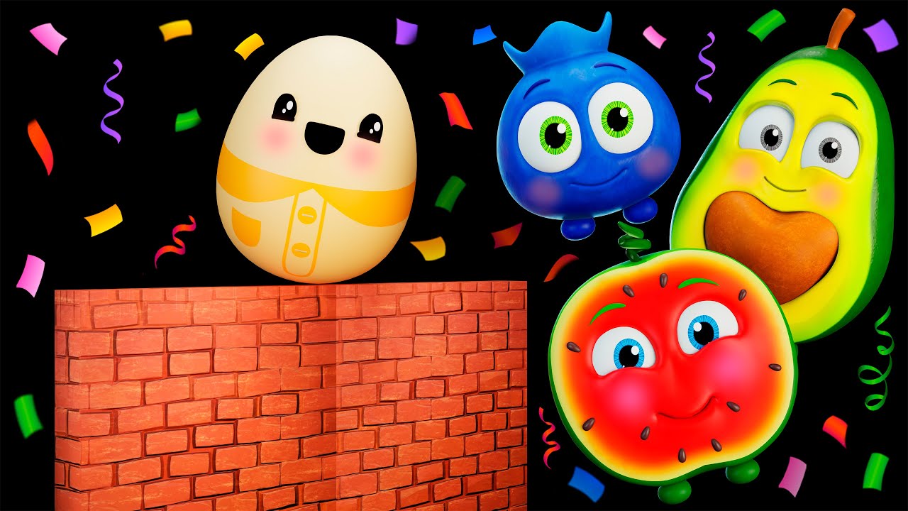 🥚 Humpty Dumpty e os Ovos Surpresa de Fruta! | Dança Sensorial Funky Fruites | Frutinhas Divertidas