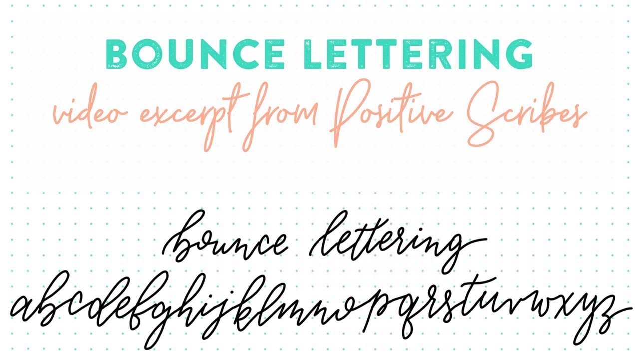 Bouncy Monoline Lettering Guide, LOWERCASE and UPPERCASE 