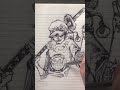 Onepiece anime quick ballpoint pen and marker sketch #markerart #sketchart #drawingprocess #notebook
