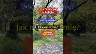 What's your name in Polish #learnpolish #polishlanguage #polish