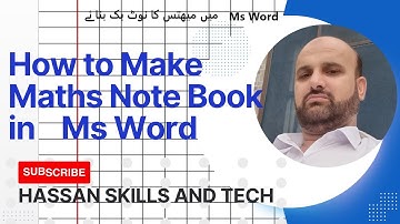 how to make Maths  notebook paper in Ms Word in Urdu/Hindi