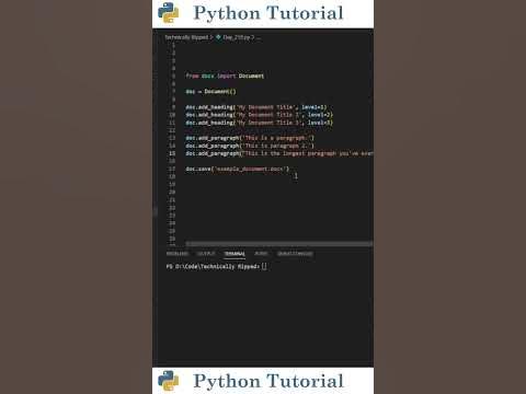 Create Word Documents With Python | Python Tutorial - YouTube
