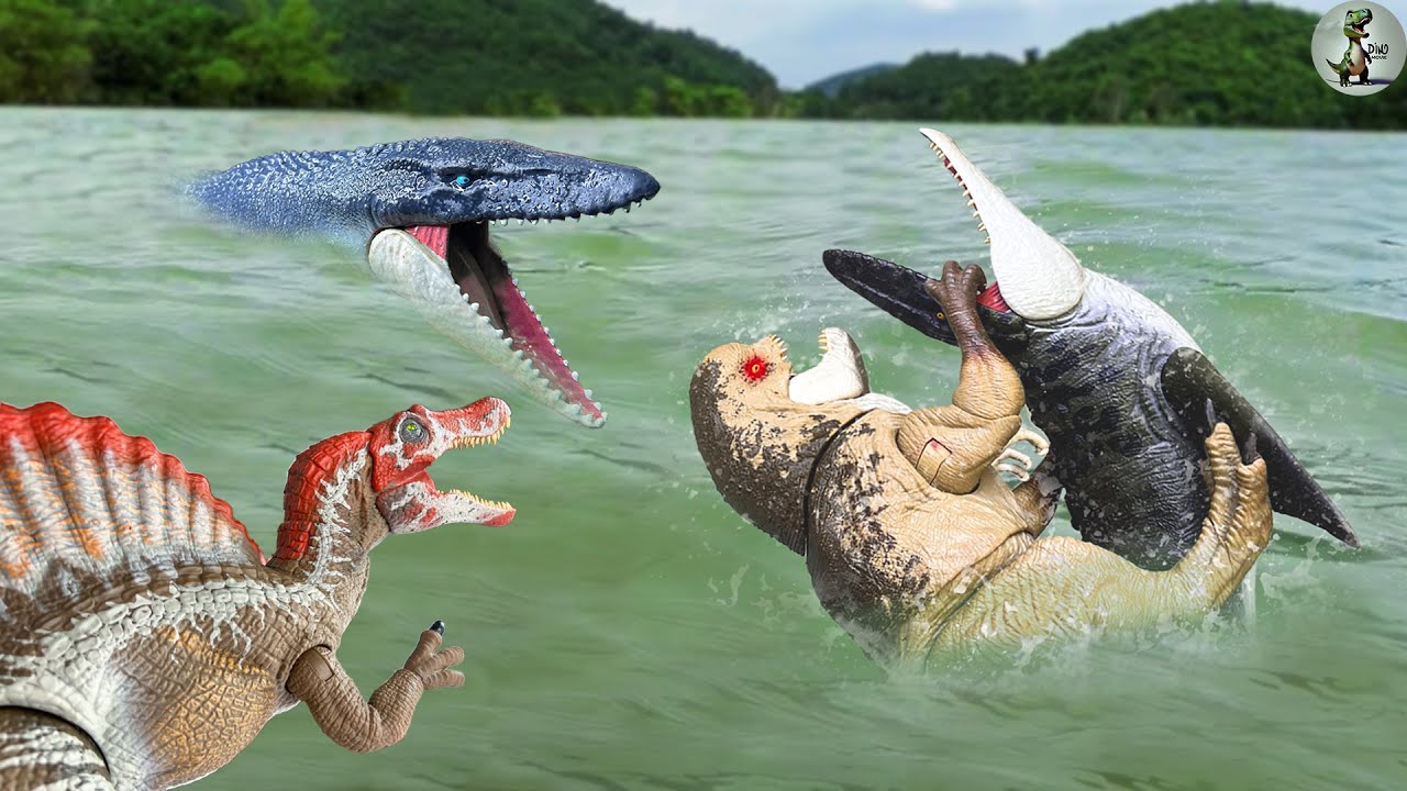JURASSIC WORLD REBIRTH: SPINOSAURUS, D-REX, MOSASAURUS 🦖 DINOSAURS TOY MOVIE