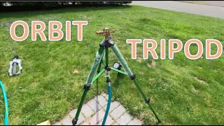 Orbit Tripod Sprinkler Operation & Review  Zinc 56667N