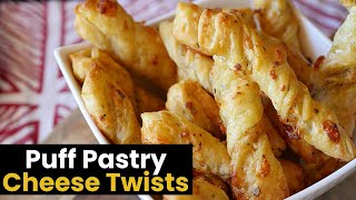 Super Easy Puff Pastry Cheese Twists