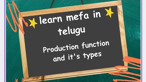 "Managerial economics and financial analysis in telugu | production function and it