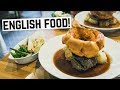 English Food - Sunday Roast, Bangers & Mash and Bubble & Squeak! (Americans try British Food)