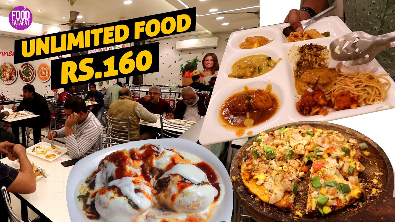 Unlimited Food Buffet + Pizza at Rs.160/- (15+ Items) | Express Vegetarian Ludhiana | Street Food | Food Fatafat