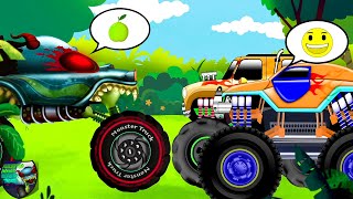 Adventure in Island Haunted House Monster Truck Video for Kids by HHMT