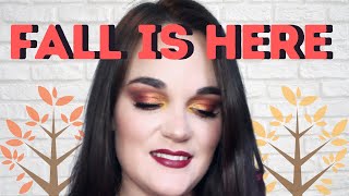 Fall leaves inspired makeup using the Ace Beaute Vintage Dawn palette