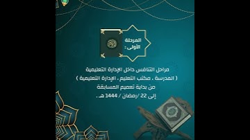 مسابقة وزارة التعليم لحفظ القرآن الكريم والسنة النبوية للعام 1444 هـ