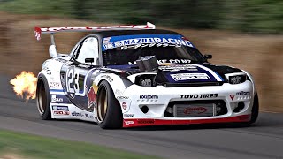 : Mad Mike's 11.000rpm 4-Rotor Mazda RX-7 @ 2023 Goodwood FoS | Flames, Drifts, Donuts & Rotary Sound!