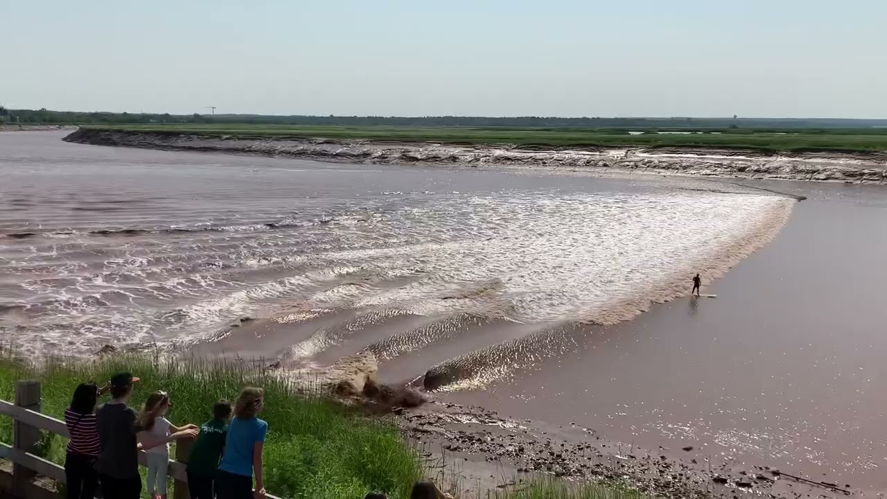 The Tidal Bore, Petitcodiac River, Moncton, NB, Canada, 16 July 2019