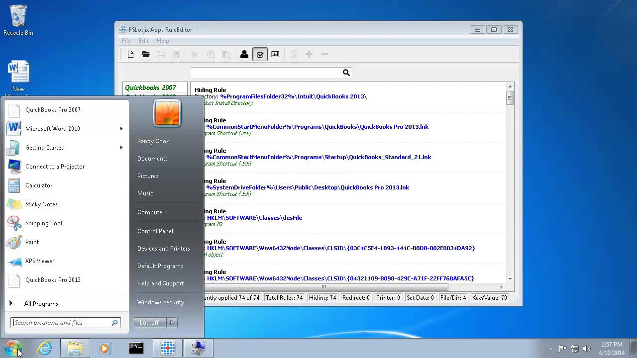 FSLogix Apps and Intuit QuickBooks