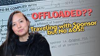 Offloaded at the Philippine Immigration: Traveling with a Sponsor but NO Affidavit of Support