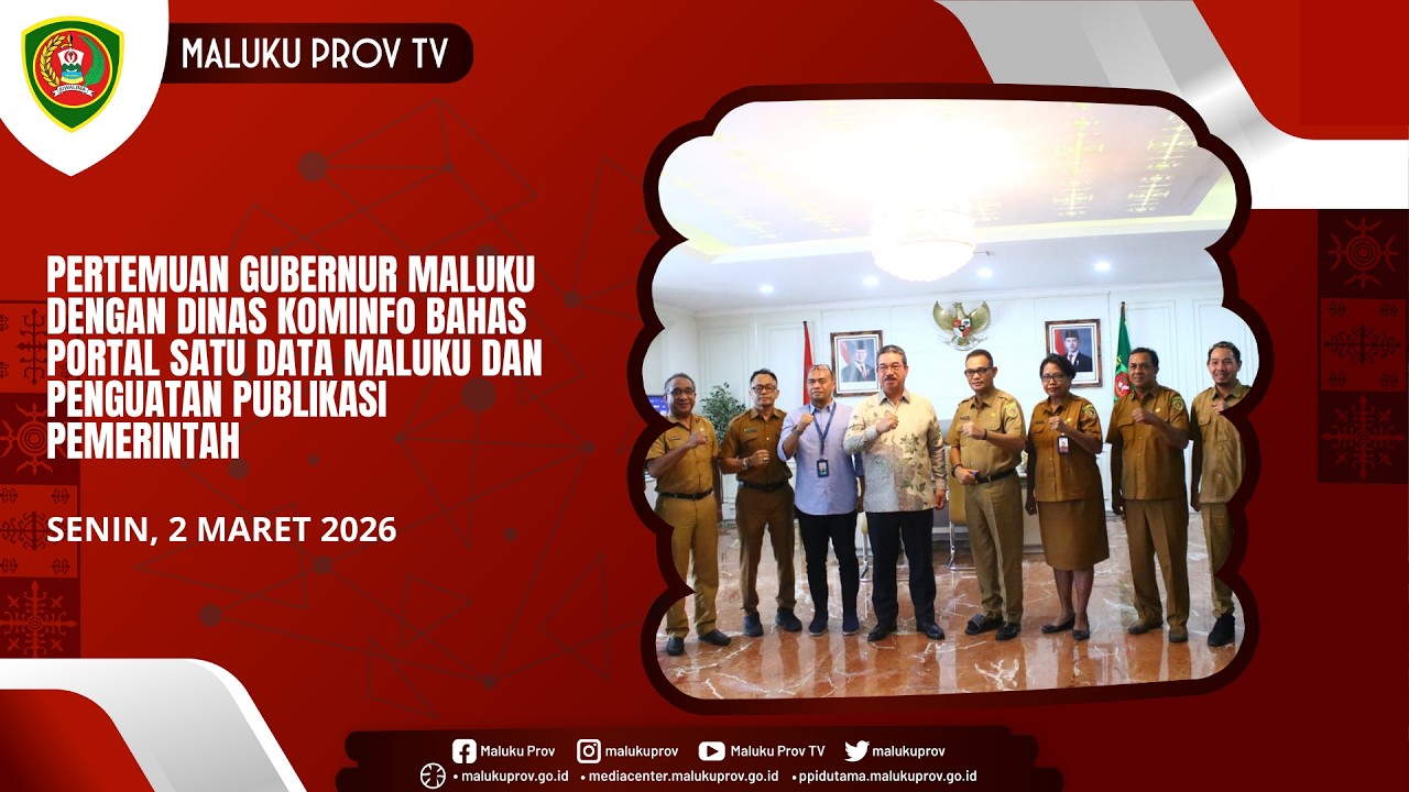 Pertemuan Gubernur Maluku dengan Dinas Kominfo Bahas Portal Satu Data Maluku dan Penguatan Publikasi