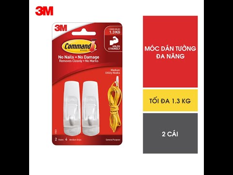 Video Cách sử dụng móc dán tường Command (3M) - youtube