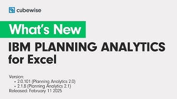IBM Planning Analytics for Excel (PAfE) 2.0.101 / 2.1.8. Released on February 11, 2025