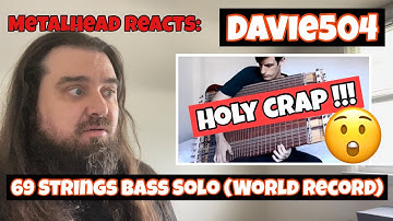Davie504 - 69 Strings Bass Solo (World Record) Reaction #davie504 #basssolo