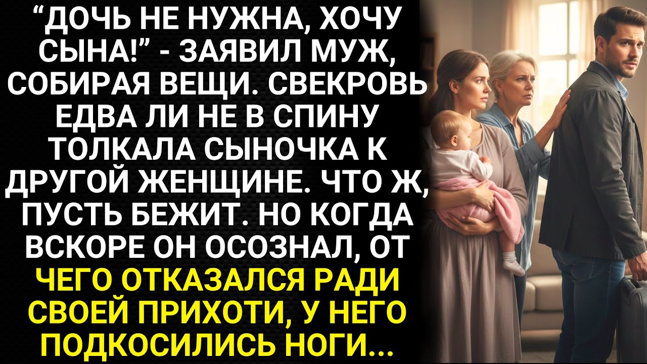 Дочь не нужна, хочу сына - заявил муж. Свекровь гнала сыночка к другой. Что ж, пусть бежит...