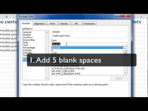 Excel Quick Tip: Insert Excel bullet with custom cell formatting (3 of 5)
