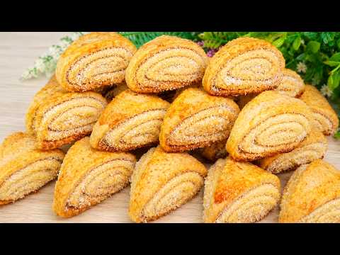 Die einfachsten und schnellsten Joghurt-Blätterteig-Kekse, die du je gebacken hast!❗Schmilzt im Mund