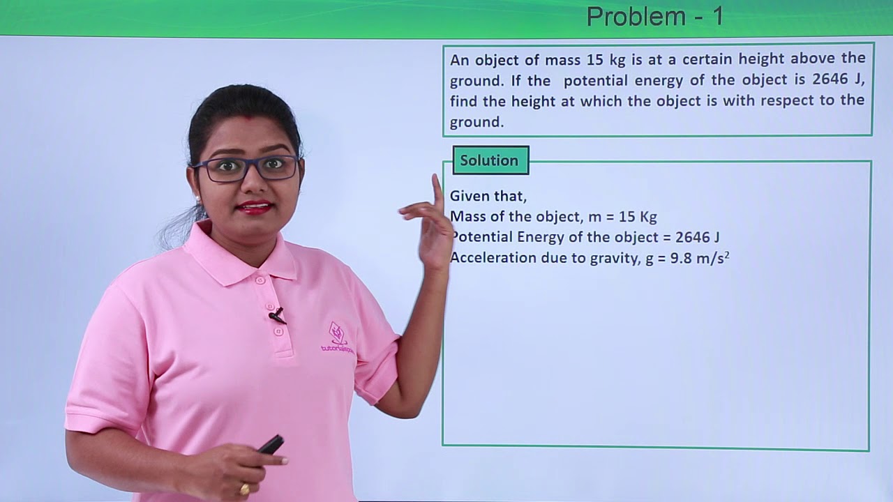 Class 9th – Potential Energy Problem | Work and Energy | Tutorials ...