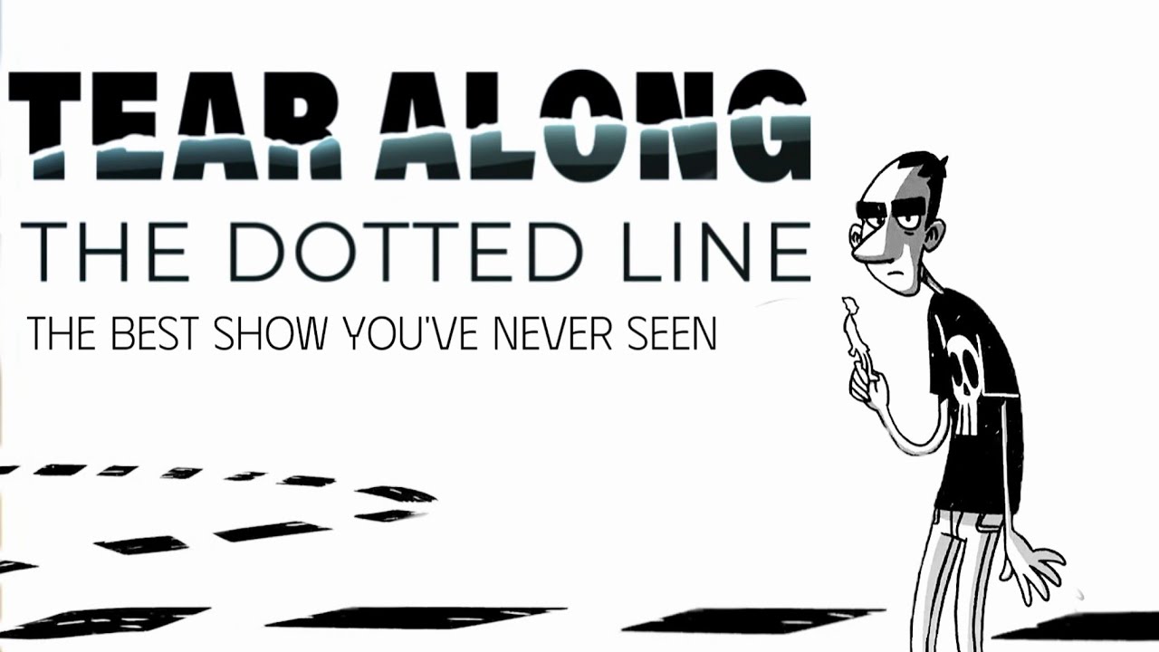 tears along the dotted line