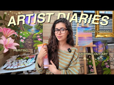 ARTIST DIARIES 🎨🌱📦 ✧ shipping out original artwork, finishing my painting & yt channel updates! thumbnail