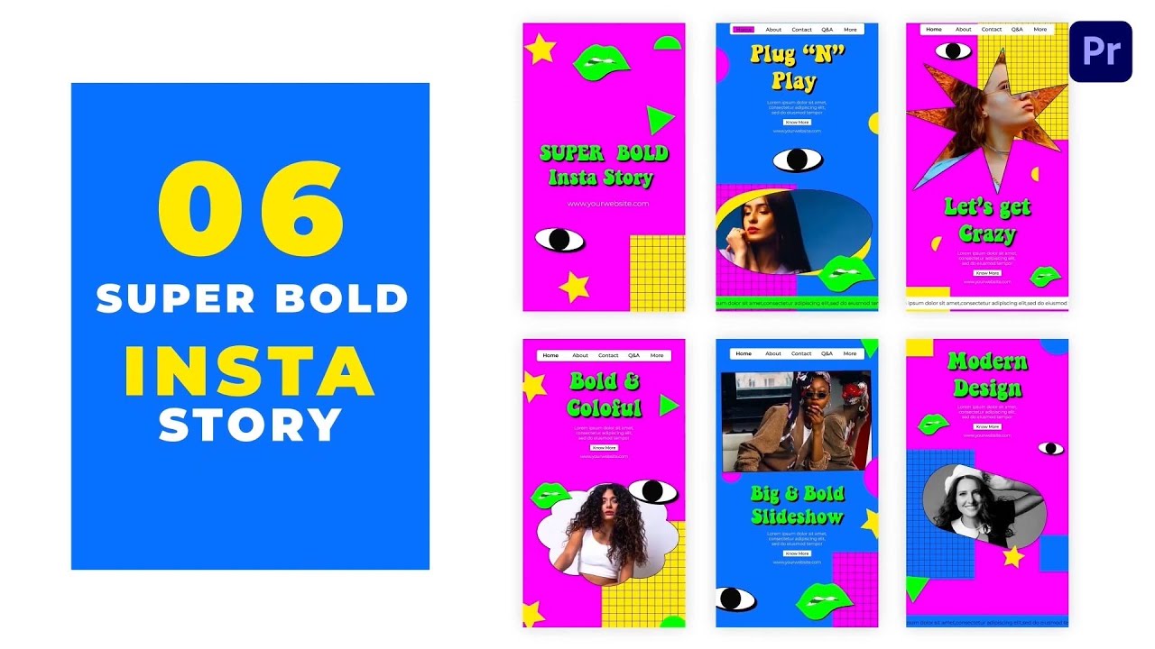 Super Bold Fashion Instagram Story Premier Pro Template Youtube