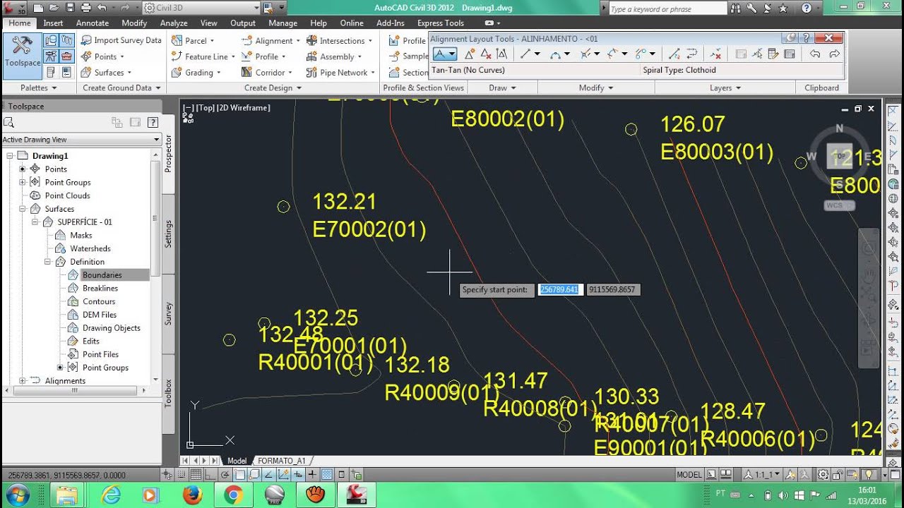 IMPORTAR PONTOS PARA O CIVIL 3D E FAZER CURVAS DE NIVEL