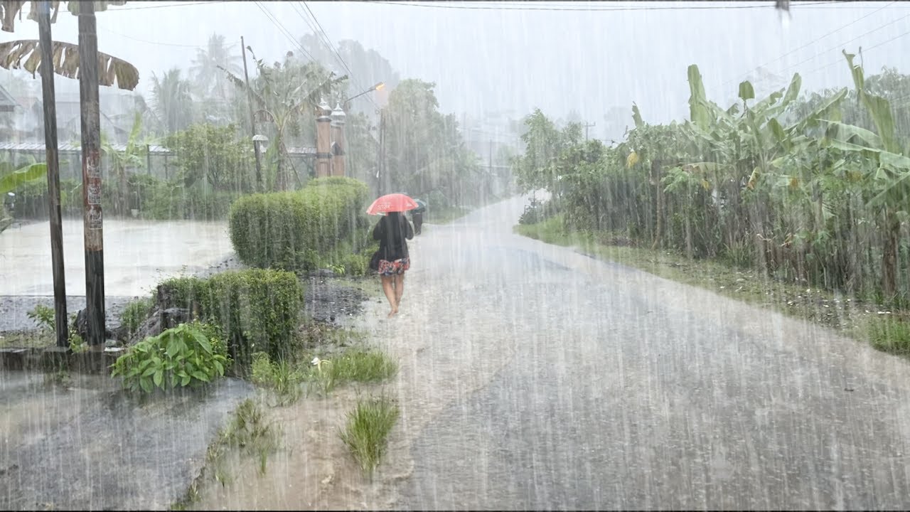 EXTREME WEATHER⛈️ Red Soil Village Life During Super Heavy Rain ...