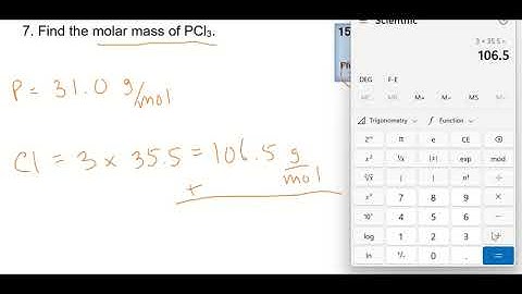 7. Find the molar mass of phosphorus trichloride, PCl3