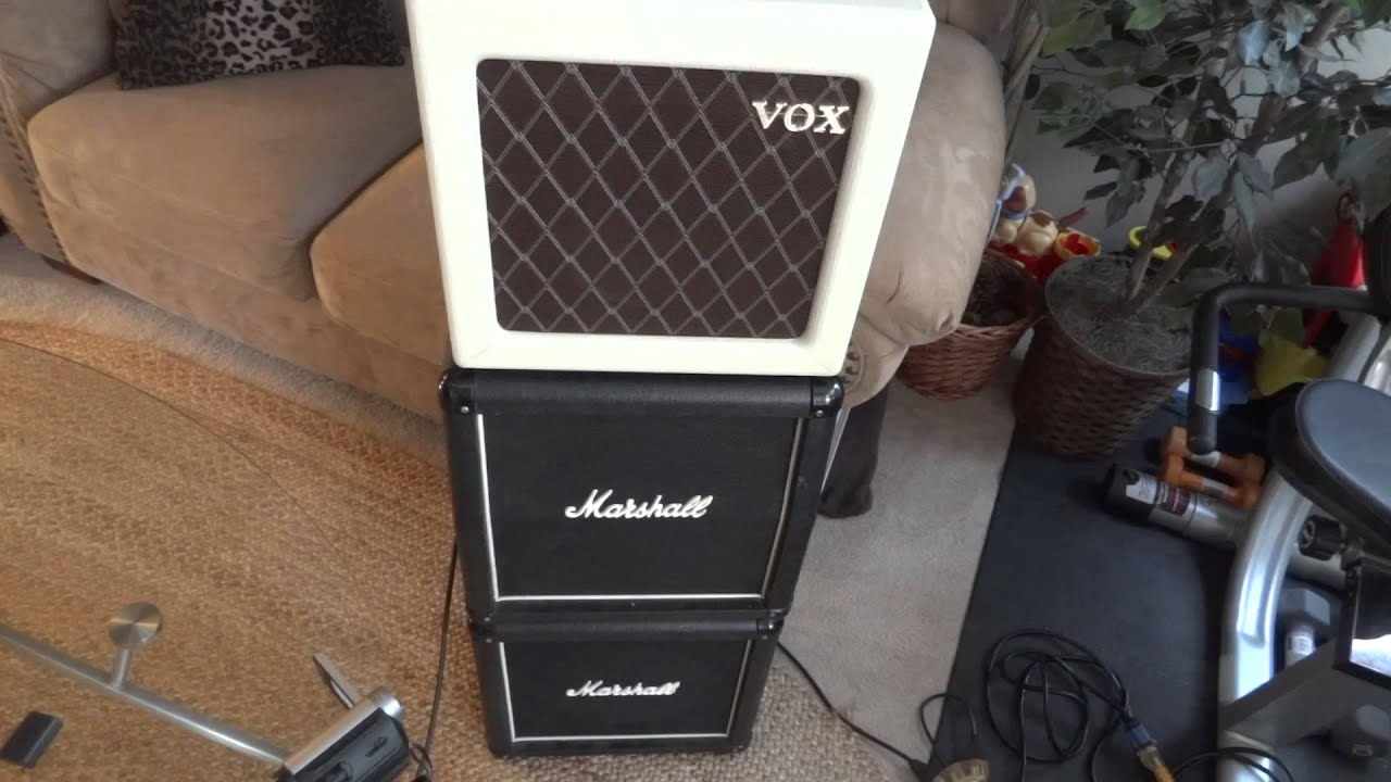 Vox Ac4tv Guitar Amp 16 Ohms Into Marshall Mini Stack Cabs Youtube