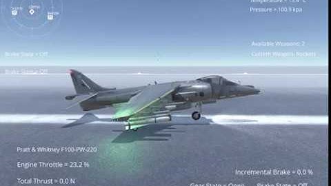 Silantro Unity3d Flight Simulator: AV-8B Combat Flight test + Landing 1