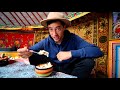 Eating Mongolian Breakfast in a Ger (Yurt)!! TRADITIONAL Food in Mongolia "Borts" Soup!