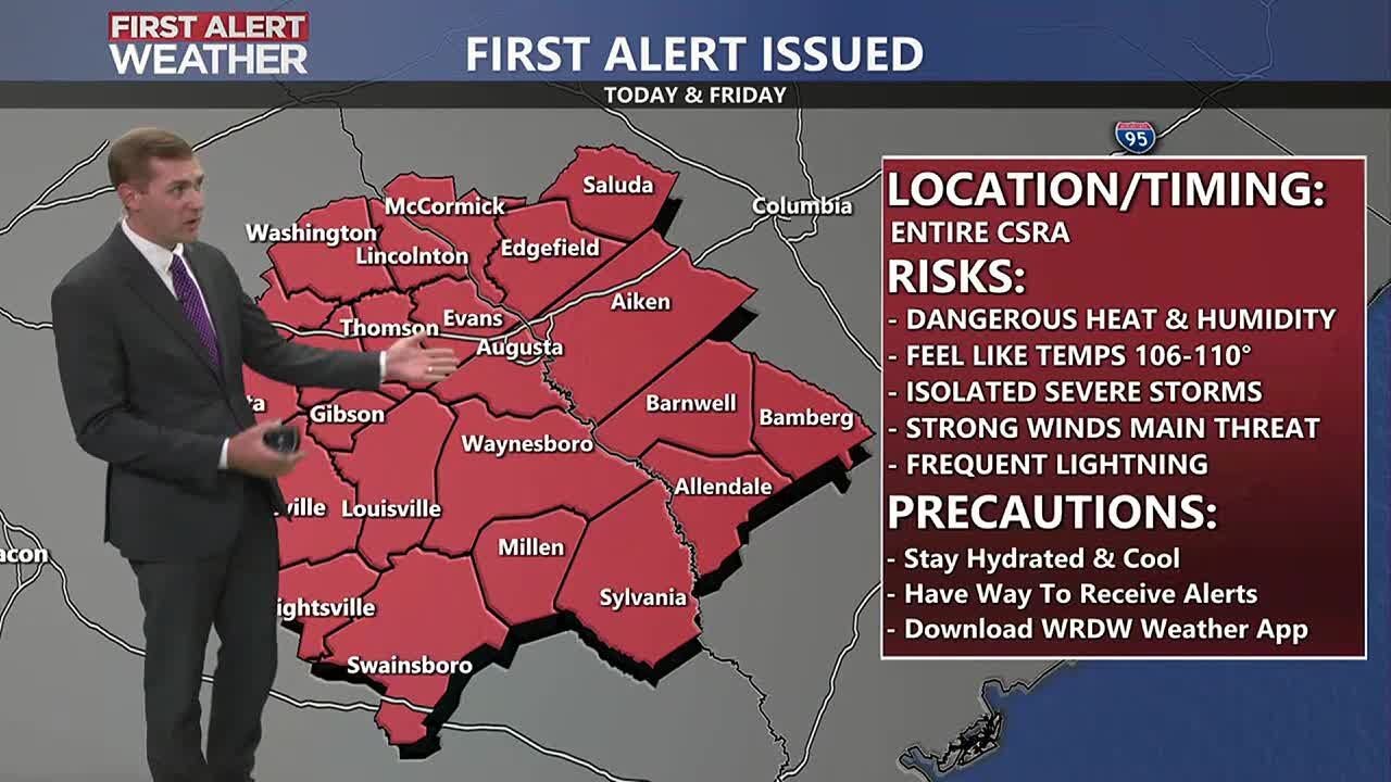 Riley's 6 PM Forecast - FIRST ALERT for dangerous heat and isolated ...