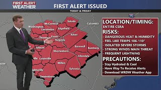 Riley's 6 PM Forecast - FIRST ALERT for dangerous heat and isolated severe weather