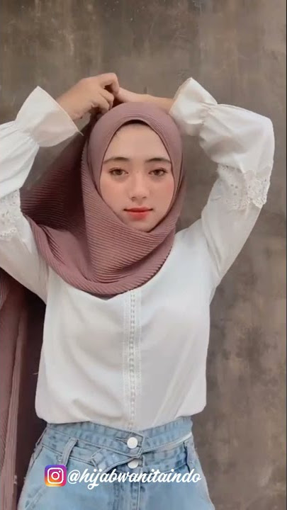 Tutorial Pashmina Plisket Tanpa Ciput | Tutorial Hijab Pashmina Plisket Santai #SHORTS