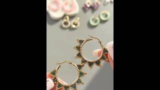 DIY Beaded Sunburst Hoop Earrings | Handmade Jewelry Tutorial ☀️✨#diy #jewelry