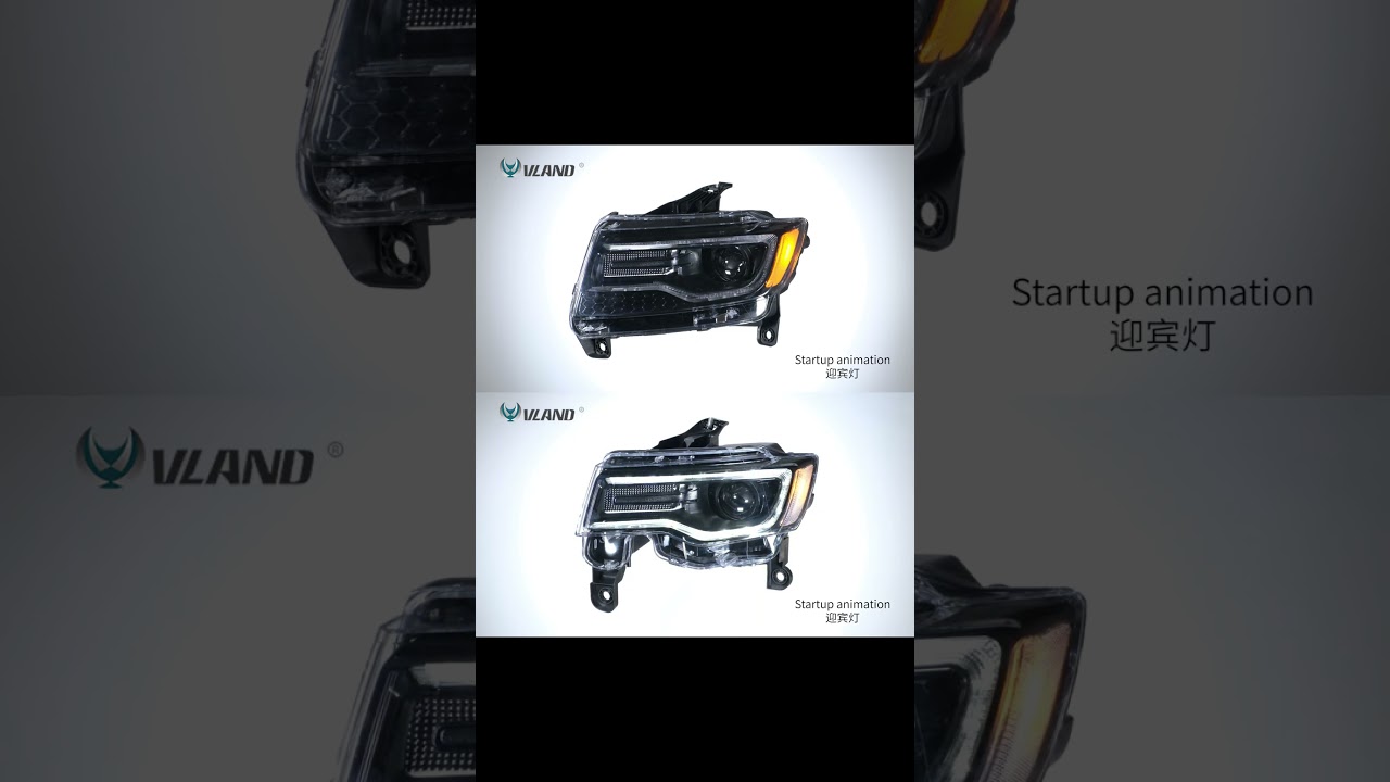 VLAND Full LED Dual Beam Projector Headlights for Jeep Grand Cherokee 11-13/14-22