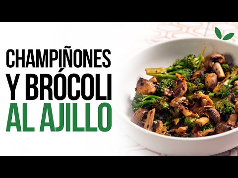 Champiñones y brócoli al ajillo