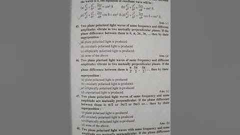 B.Sc Second Year Objective Questions Physics Paper one physical optics and Lasers part-14    #bsc