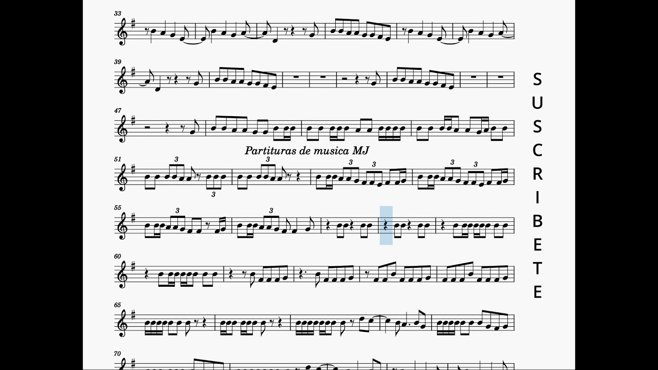 Todo de ti para FLAUTA partitura Rauw Alejandro / Music score for FLUTE  *Partituras de musica MJ* - YouTube