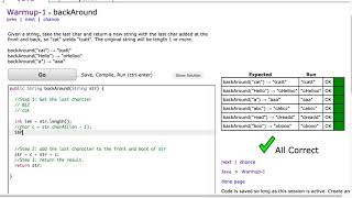 Codingbat - backAround (Java) Profile