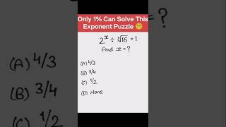 Can You Solve This? 🤯 2ˣ ÷ ∛16 = 1 | Silent Math Challenge #shorts #maths #challenge #findx