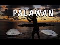 Rock fishing in palawan philippines with amazing sunset