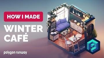 Winter Café Illustration in Blender - 3D Modeling Process | Polygon Runway