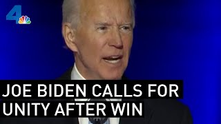 Famous Joe Biden Calls for Unity and Healing in First Speech as President-Elect | NBCLA Net Worth