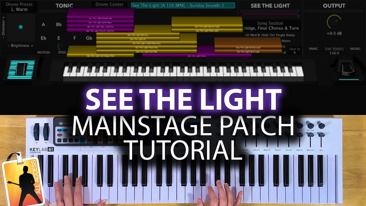 See The Light MainStage patch keyboard tutorial - Hillsong Worship